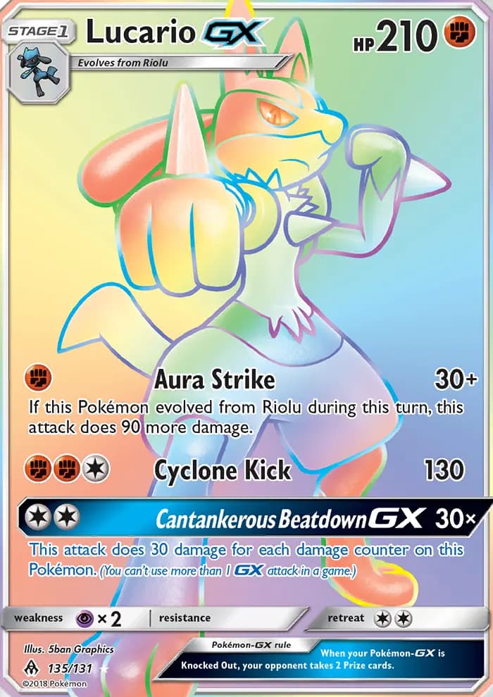 Lucario GX #135 — Forbidden Light
