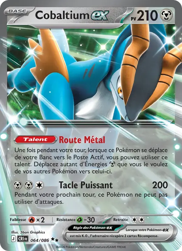 Carte Pokémon Cobaltium-ex #064 — Chaos Ascendant