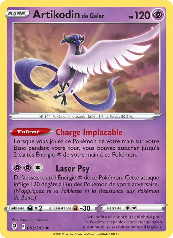 Carte Pokémon Artikodin de Galar #63 — Évolution Céleste