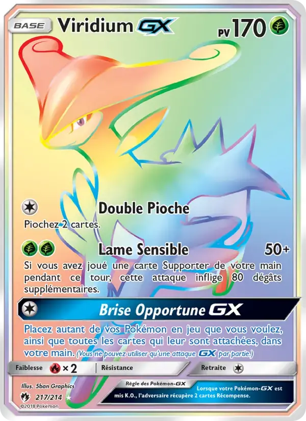 Carte Pokémon Viridium GX #217 — Tonnerre Perdu