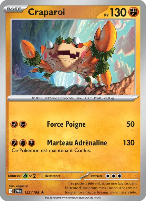 Carte Pokémon Craparoi #122 — Écarlate et Violet