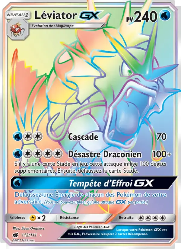 Carte Pokémon Léviator GX #112 — Invasion Carmin