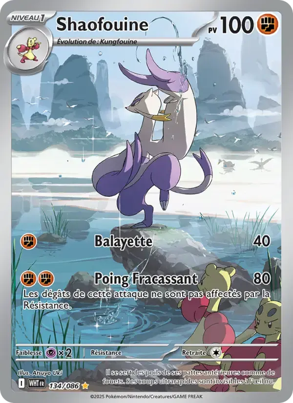 Carte Pokémon Shaofouine #134 — Flamme Blanche