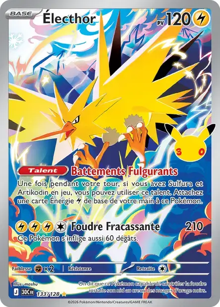Carte Pokémon Électhor #133 — 30ᵉ Anniversaire