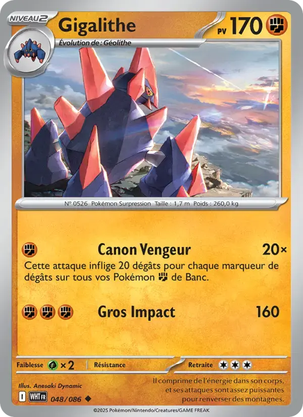 Carte Pokémon Gigalithe #048 — Flamme Blanche