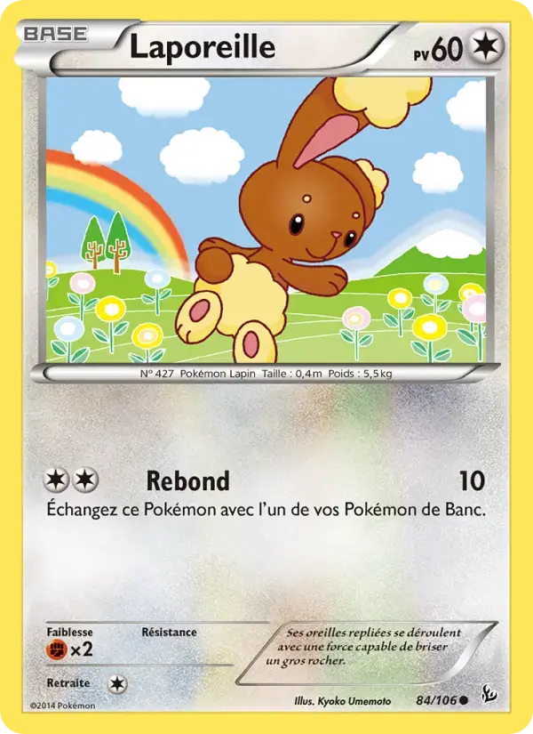 Carte Pokémon Laporeille #84 — Étincelles