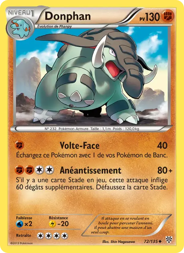 Carte Pokémon Donphan #72 — Tempête Plasma