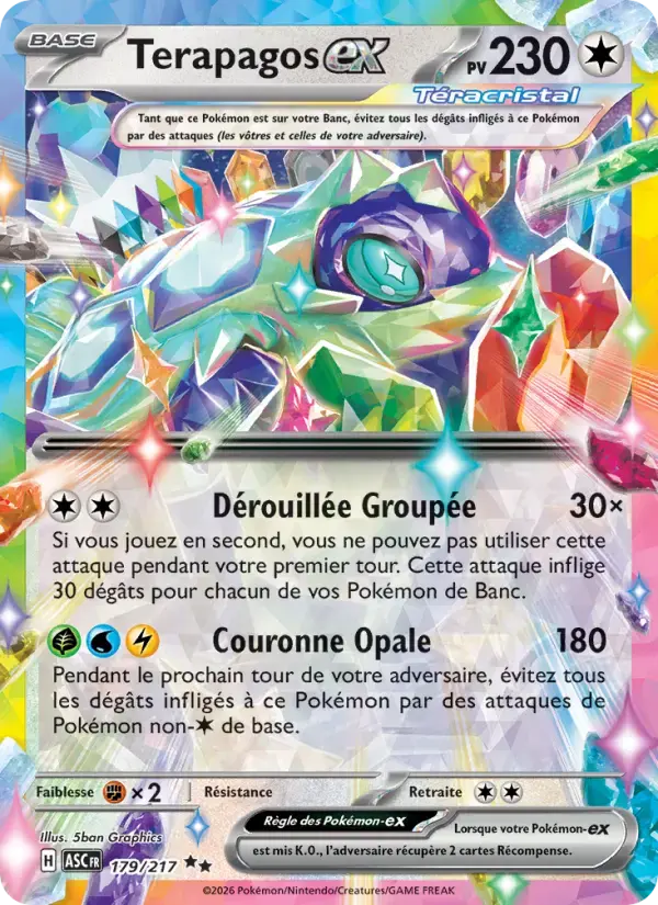 Carte Pokémon Terapagos-ex #179 — Héros Transcendants