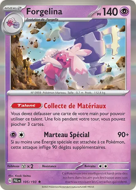 Carte Pokémon Forgelina #105 Stamp V1 — Évolutions à Paldea