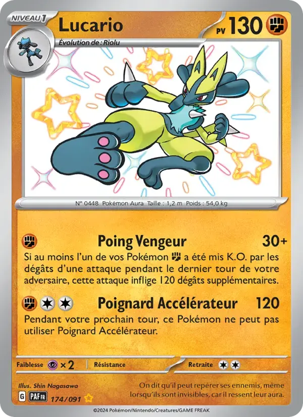 Carte Pokémon Lucario #174 — Destinées de Paldea