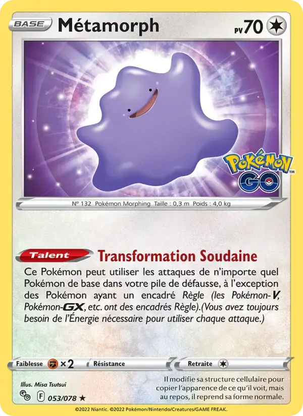 Carte Pokémon Métamorph #053 — Pokémon GO