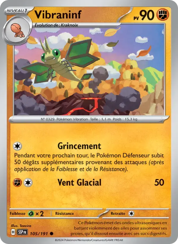 Carte Pokémon Vibraninf #105 — Étincelles Déferlantes