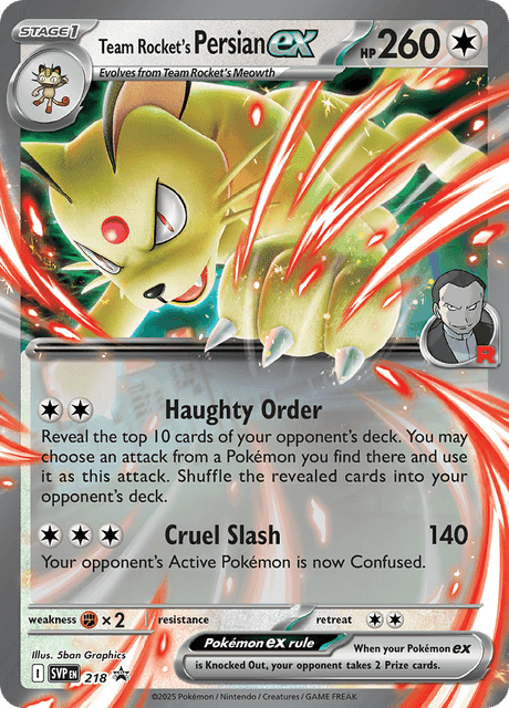Carte Pokémon Persian-ex de la Team Rocket #218 — Promos Écarlate et Violet