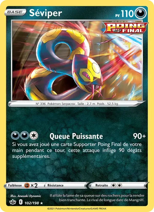 Carte Pokémon Séviper #102 — Règne de Glace