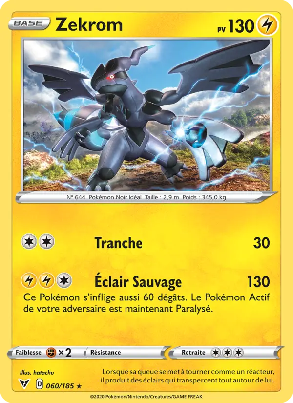 Carte Pokémon Zekrom #60 — Voltage Éclatant