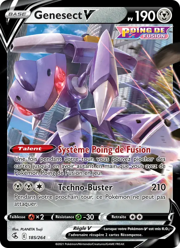 Carte Pokémon Genesect V #185 — Poing de Fusion