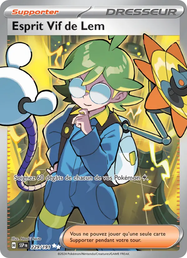 Carte Pokémon Esprit Vif de Lem #229 — Étincelles Déferlantes