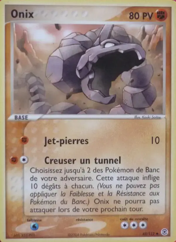 Carte Pokémon Onix #42 — Rouge Feu & Vert Feuille