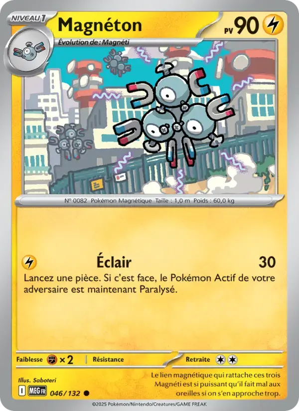 Carte Pokémon Magnéton #046 — Méga-Évolution