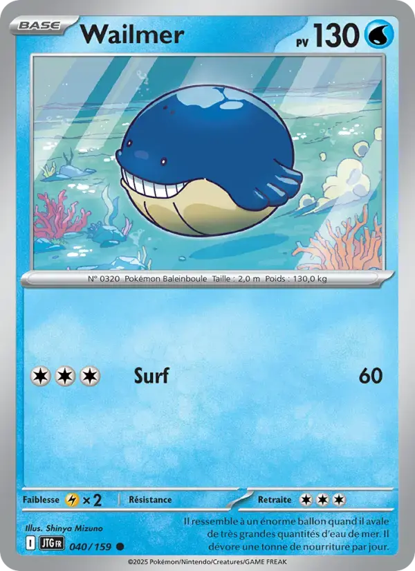 Carte Pokémon Wailmer #040 — Aventures Ensemble