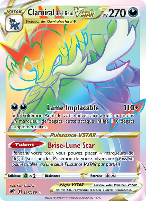 Carte Pokémon Clamiral de Hisui VSTAR #197 — Astres Radieux