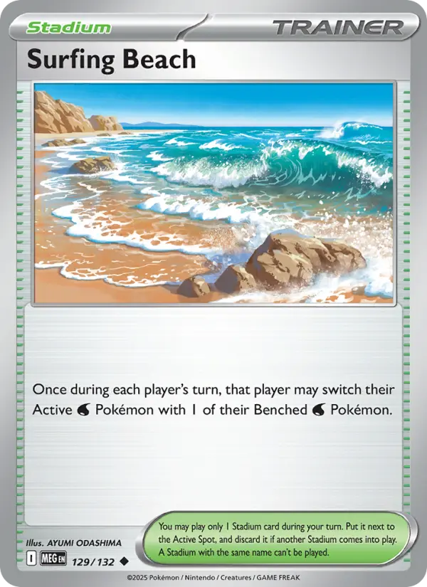 Carte Pokémon Plage de Surf #129 — Méga-Évolution