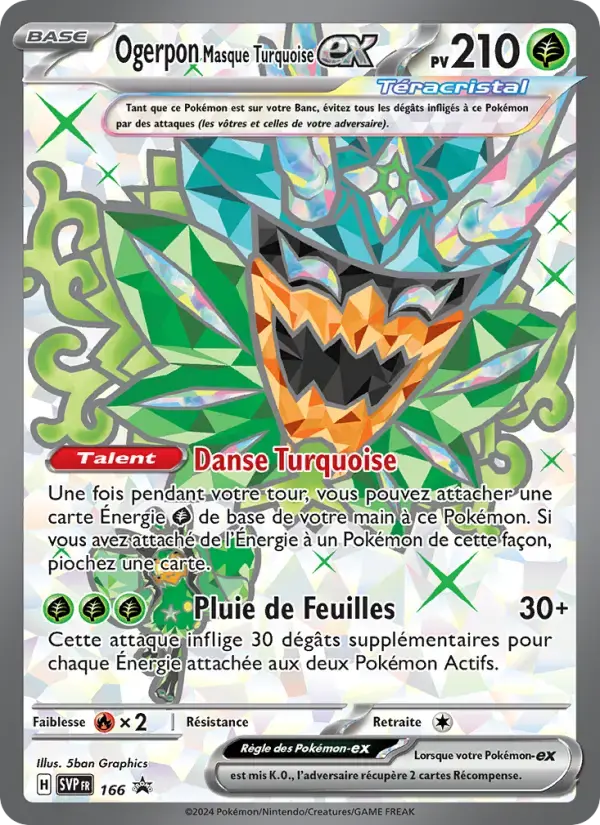 Carte Pokémon Ogerpon Masque Turquoise-ex #166 — Promos Écarlate et Violet