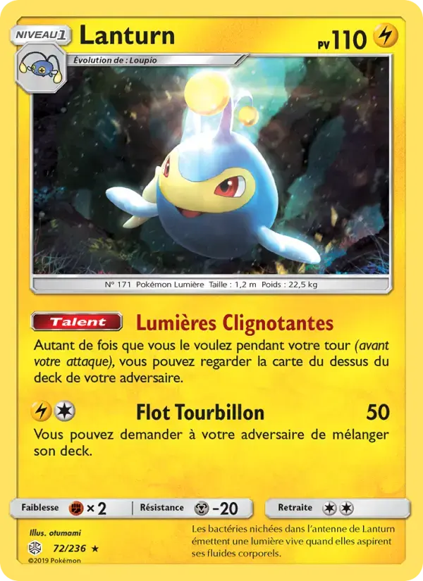 Carte Pokémon Lanturn #72 — Éclipse Cosmique