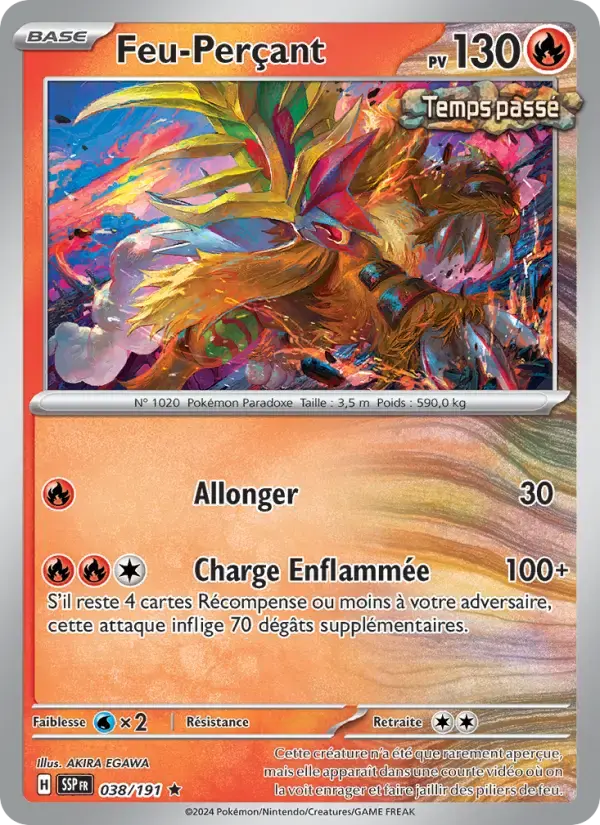 Carte Pokémon Feu-Perçant #038 — Étincelles Déferlantes
