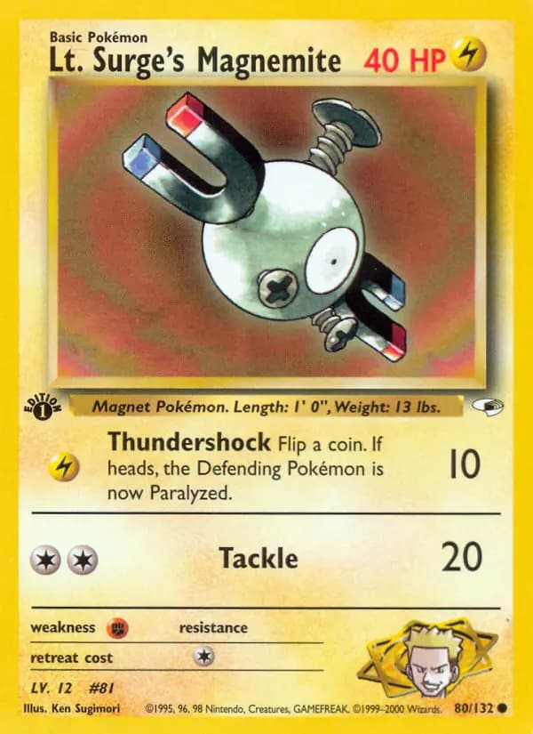 Lt. Surge's Magnemite #80 — Gym Heroes