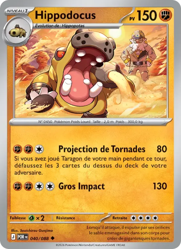 Carte Pokémon Hippodocus #040 — Équilibre Parfait