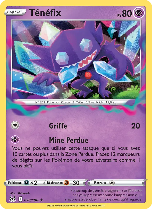 Carte Pokémon Ténéfix #070 — Origine Perdue