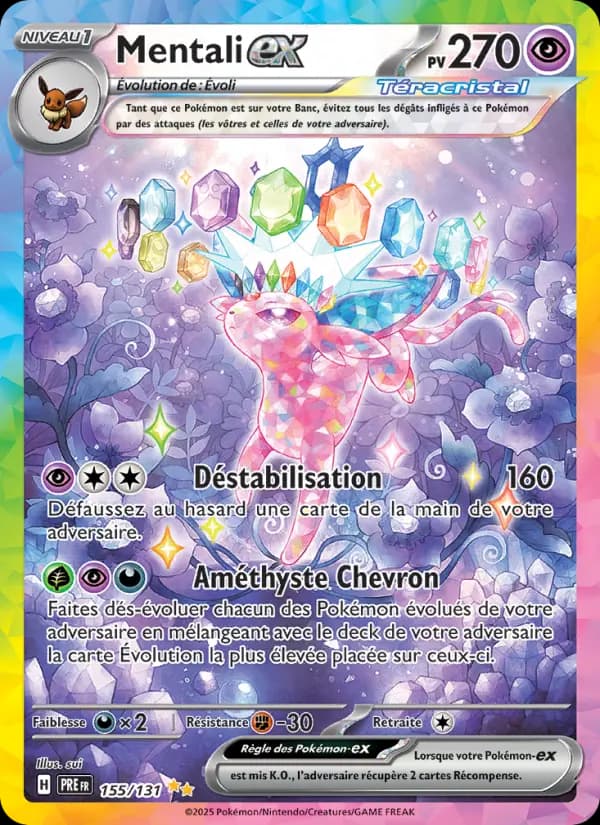 Carte Pokémon Mentali-ex #155 — Évolutions Prismatiques