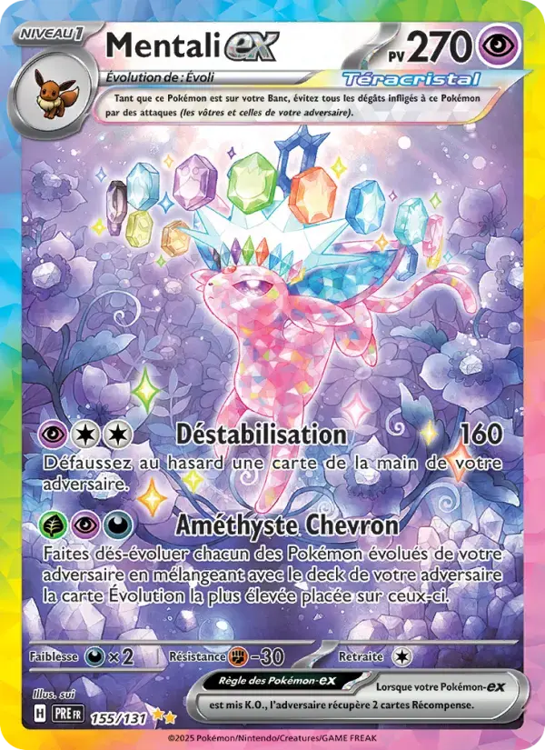 Carte Pokémon Mentali-ex #155 — Évolutions Prismatiques