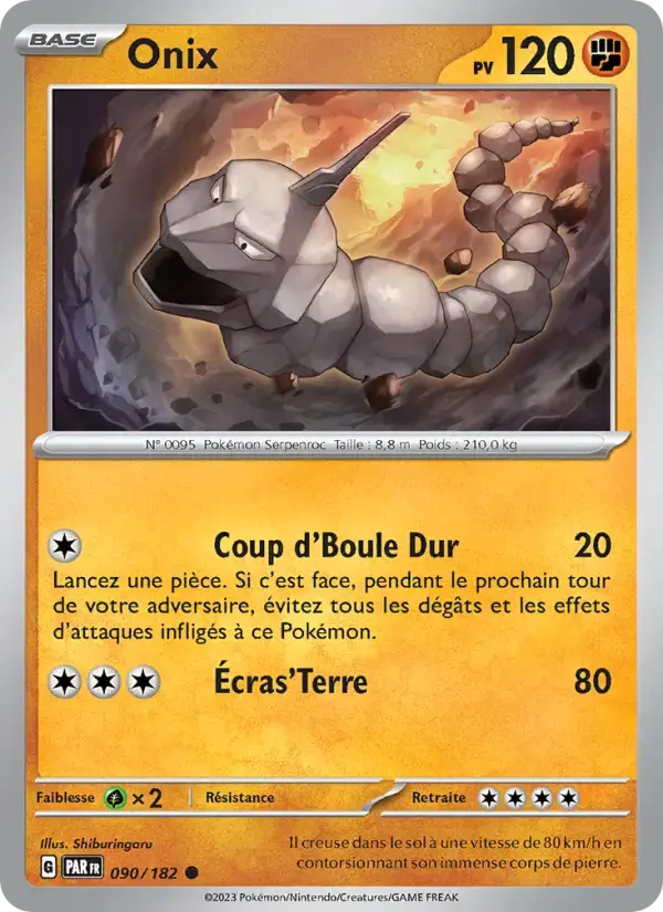 Carte Pokémon Onix #090 — Faille Paradoxe