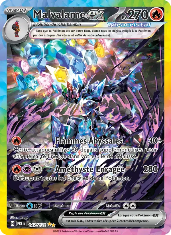 Carte Pokémon Malvalame-ex #147 — Évolutions Prismatiques