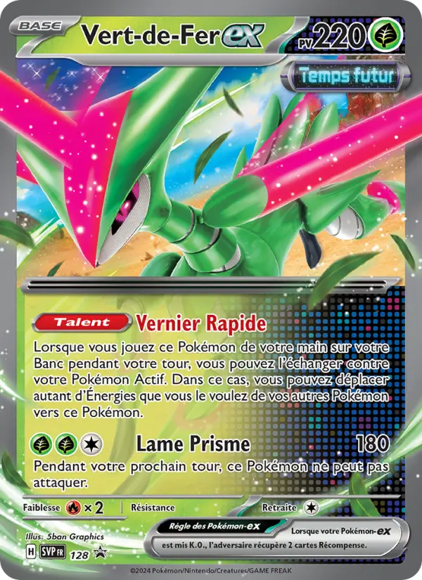 Carte Pokémon Vert-de-Fer-ex #128 — Promos Écarlate et Violet