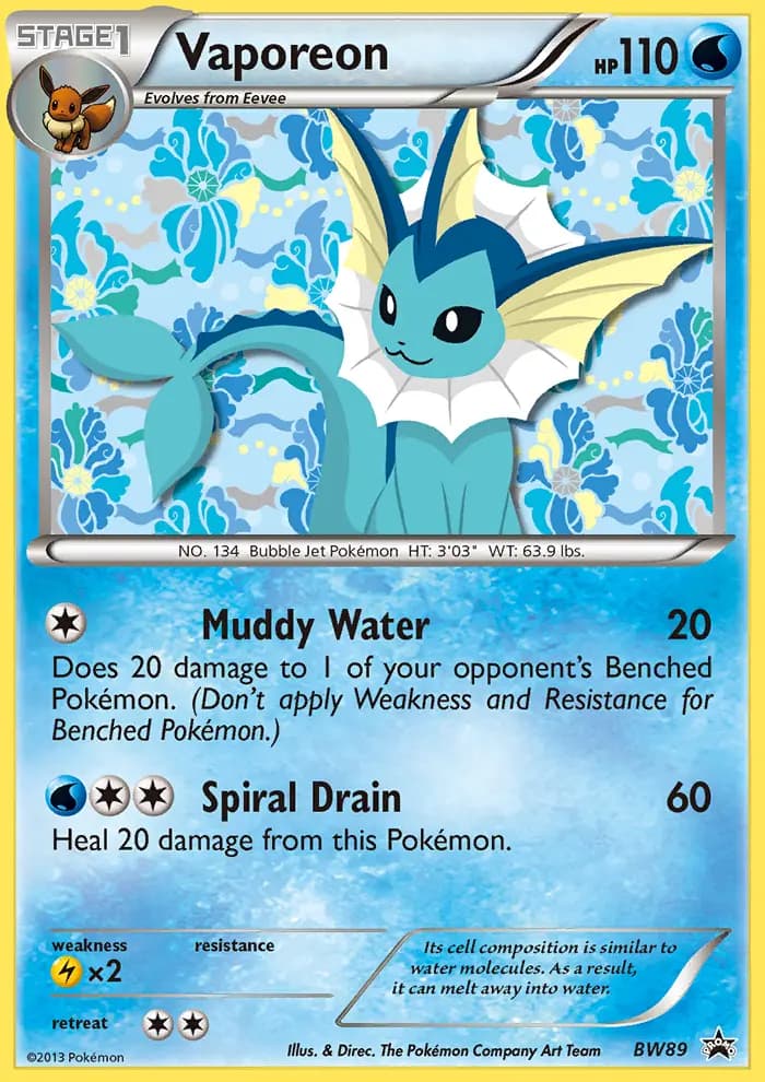 Vaporeon #BW89 — Black & White Promos