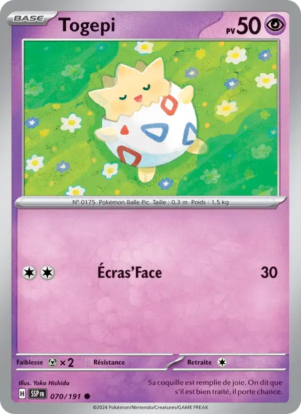 Carte Pokémon Togepi #070 — Étincelles Déferlantes