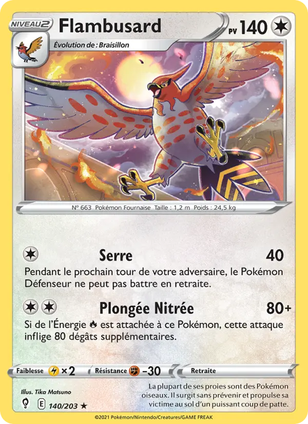 Carte Pokémon Flambusard #140 — Évolution Céleste
