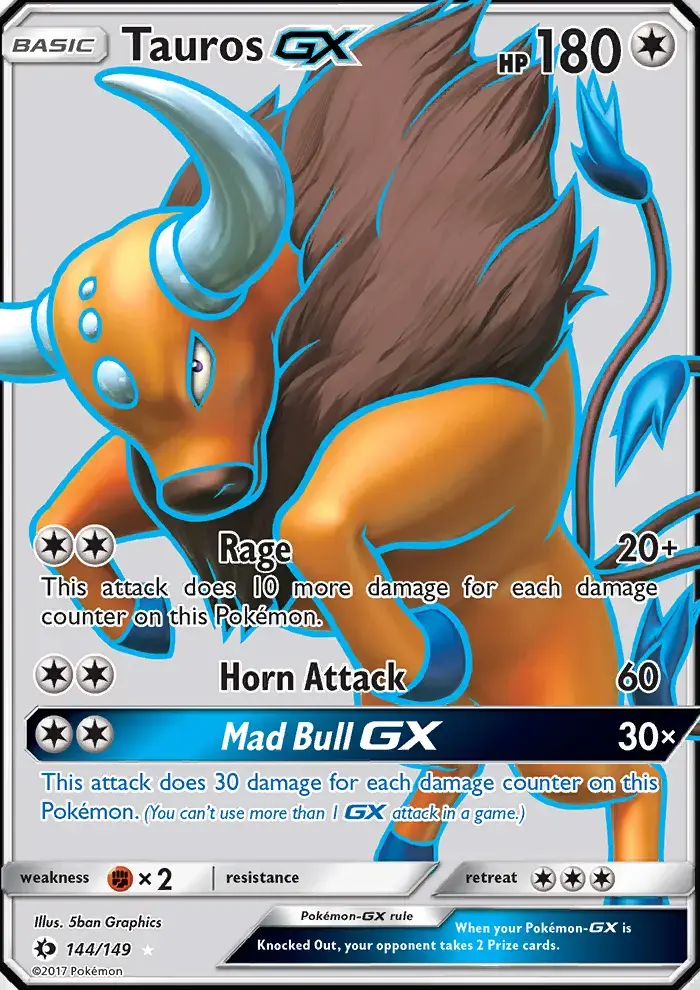 Tauros GX #144 — Sun & Moon
