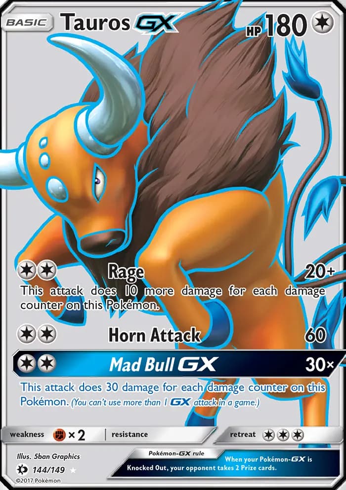 Tauros GX #144 — Sun & Moon