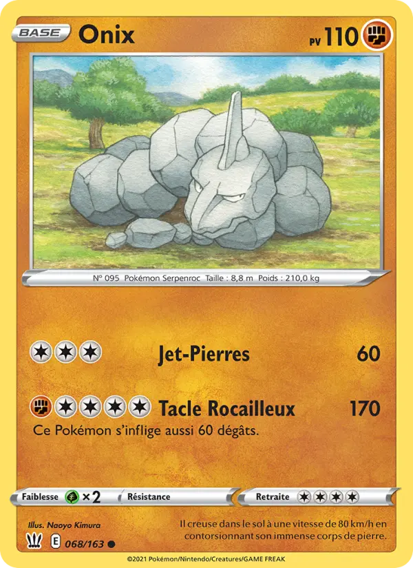 Carte Pokémon Onix #68 — Styles de Combat
