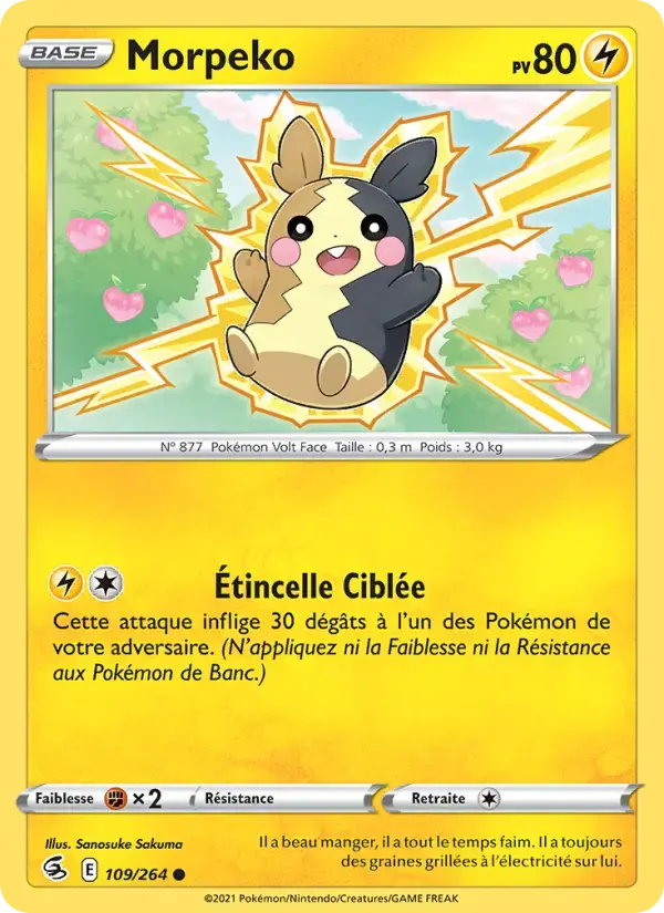 Carte Pokémon Morpeko #109 — Poing de Fusion