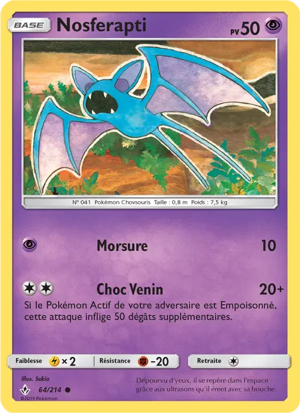 Carte Pokémon Nosferapti #64 — Alliance Infaillible