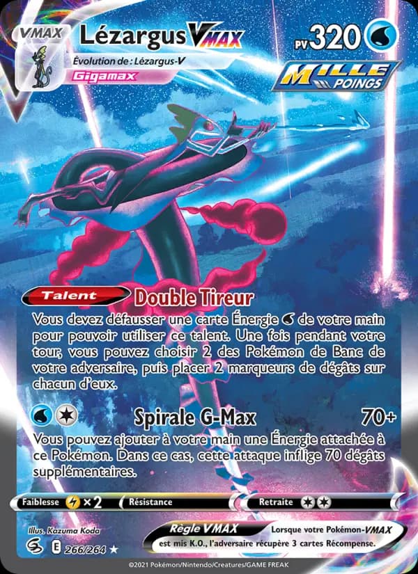 Carte Pokémon Lézargus VMAX #266 — Poing de Fusion
