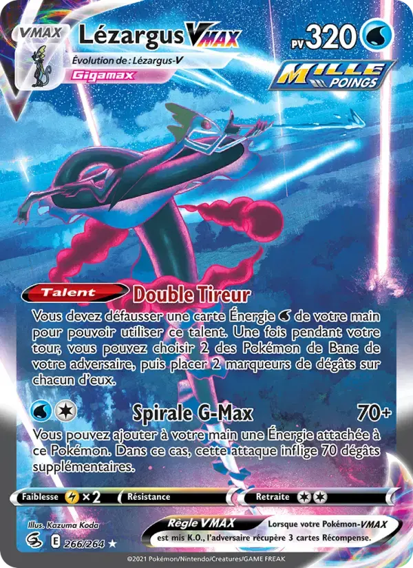 Carte Pokémon Lézargus VMAX #266 — Poing de Fusion