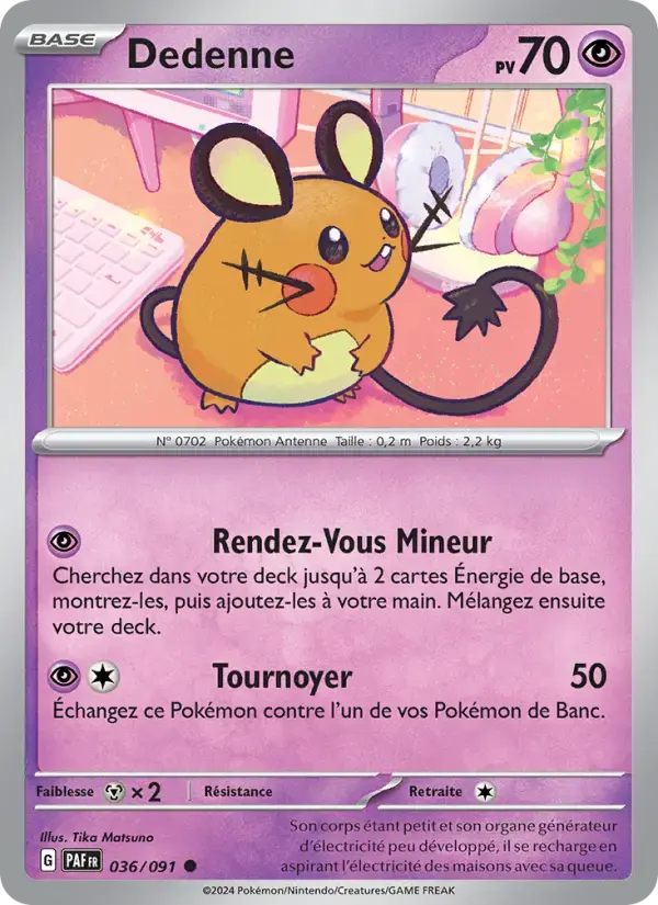 Carte Pokémon Dedenne #036 — Destinées de Paldea