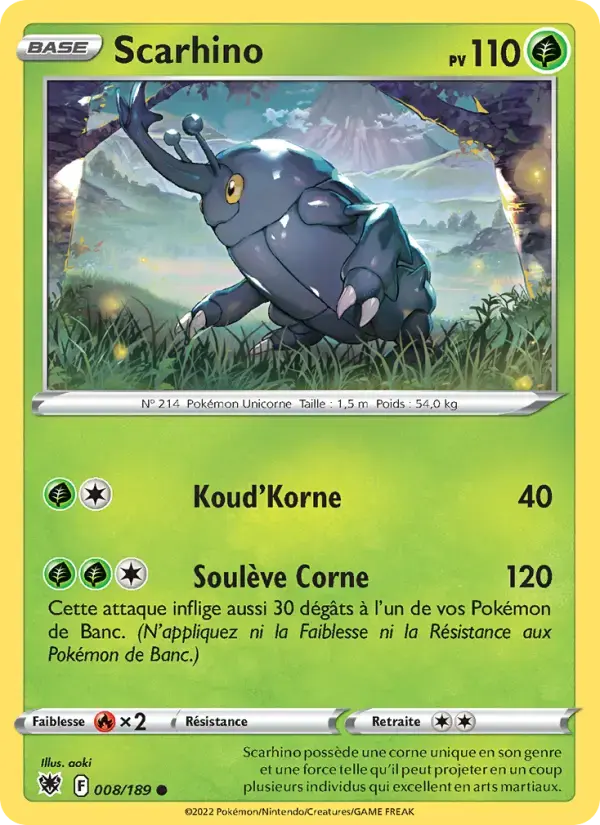 Carte Pokémon Scarhino #008 — Astres Radieux