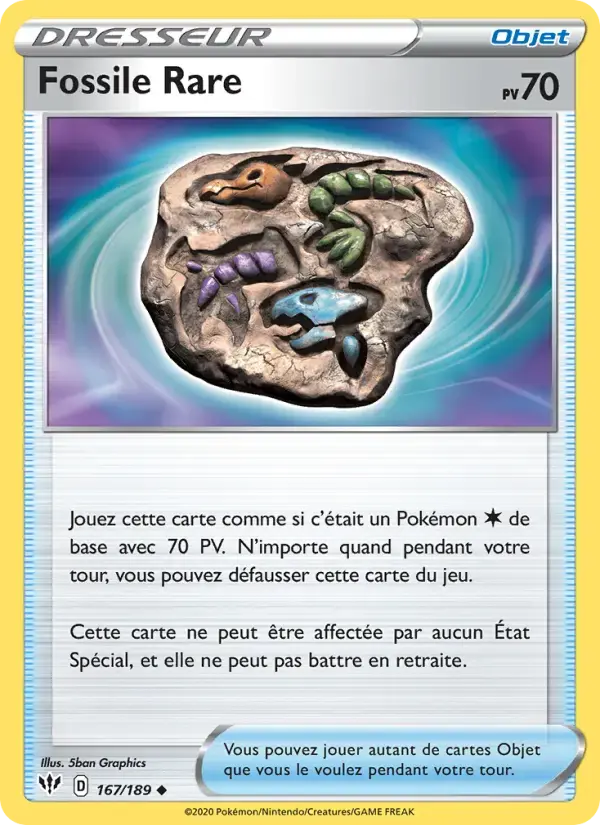 Carte Pokémon Fossile Rare #167 — Ténèbres Embrasées